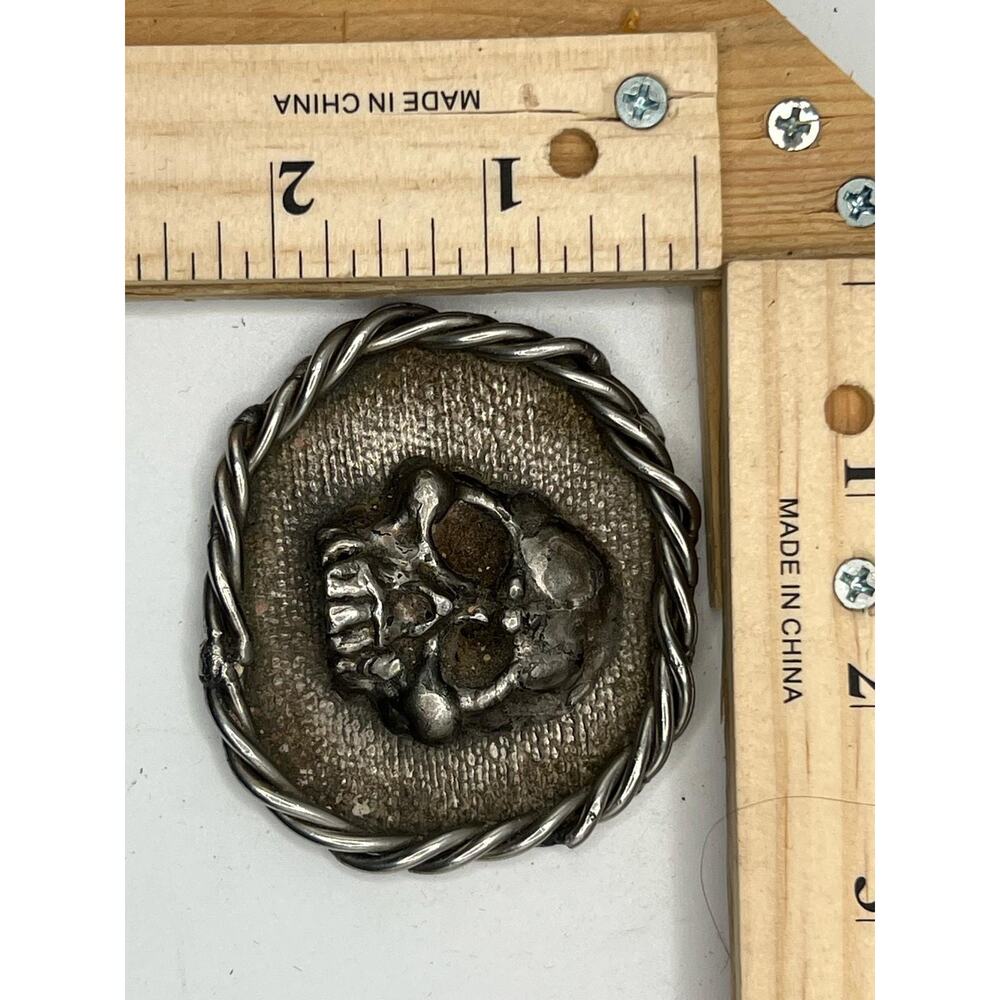 Handcrafted Metal Skull Medallion Gothic Collectible Decor Unique Gift Art